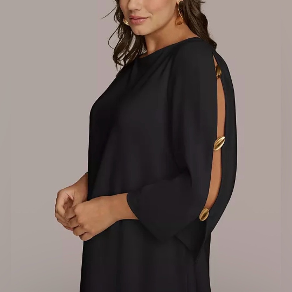 Donna Karan New York
Women's Boat-Neck Embellished Split-Sleeve Shift Dress - Picture 3 of 7